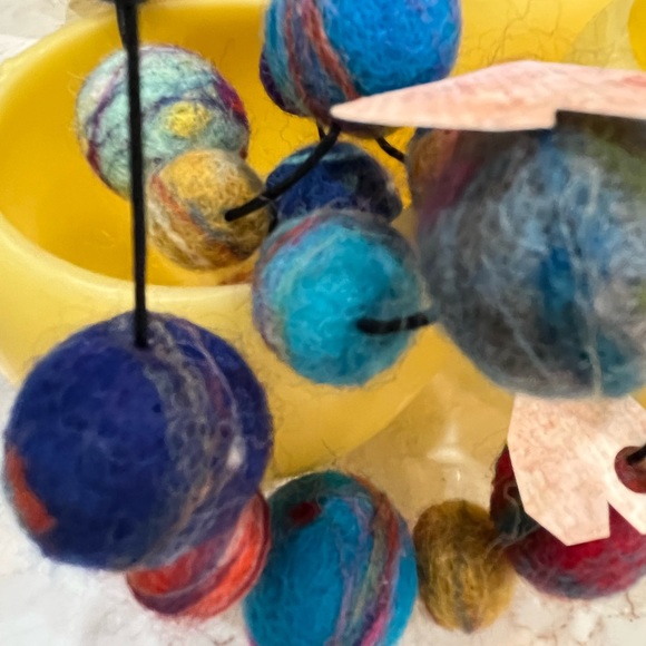 Multi Colored Handmade Wool Felted Ball Necklaces (Statement Jewelry) - Picture 5 of 6